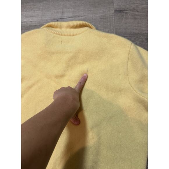 Polo Golf Ralph Lauren Women’s 100% Wool 1/4 Zip Sweater XL Yellow Pullover - Picture 5 of 5